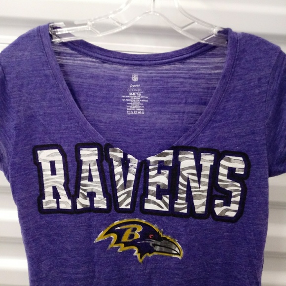 Baltimore Ravens NFL Teens Burnout Tee Shirt Med - Picture 4 of 4